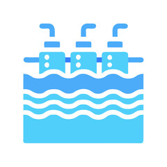 Blue Water Filtration System Icon for Clean Water