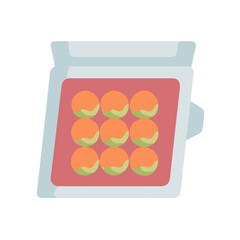 Mochi ice cream balls container vector design illustration