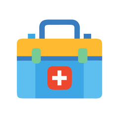 Obraz premium Cartoon First Aid Kit on Black Background Illustration