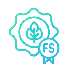Forest Stewardship Council certified sustainability label icon vector
