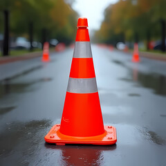 Traffic Cone Used for Road Maintenance

