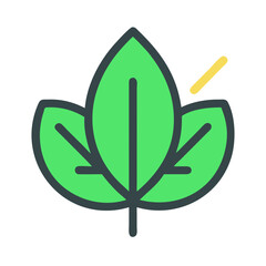 Green leaves icon, eco friendly sign, vector illustration