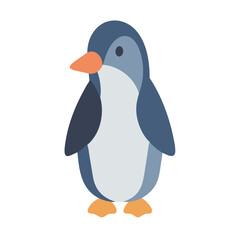 Cute cartoon penguin isolated on a black background