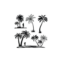 vector illustration of palm trees