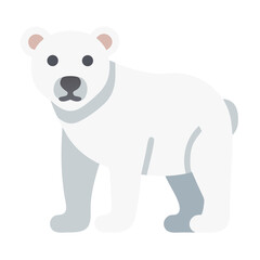 Obraz premium Cute cartoon polar bear standing against a black background