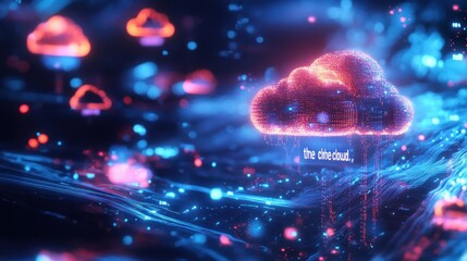 Obraz premium Abstract cloud computing concept