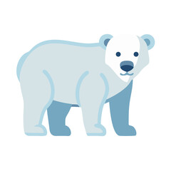 Cute Cartoon Polar Bear Illustration on Black Background