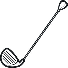 Black and White Golf Club Line Drawing