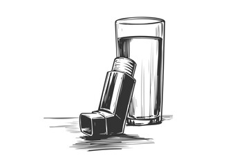 Inhaler Hand drawn vector illustration