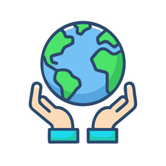 Hands holding Earth, ecology and environmental conservation concept