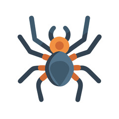 Simple Spider Icon for Halloween on Black Background
