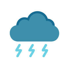 Fototapeta premium Thunderstorm symbol icon, stormy weather with lightning illustration