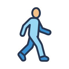Walking Person Vector Icon, Simple Design on Black