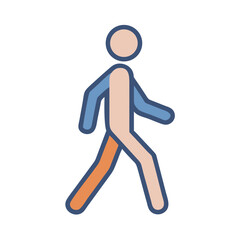 Walking Person Icon: Simple, Modern Style on Black Background