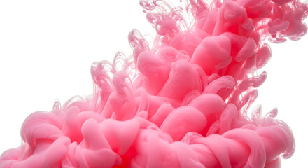 Fototapeta premium Delicate Pink Cloud In Water On White Background With Artistic Effects