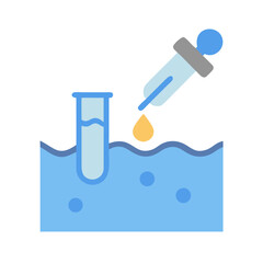 Laboratory experiment: test tube and liquid drop illustration