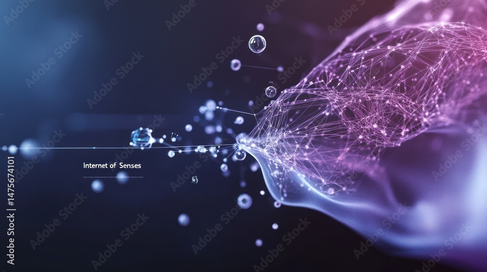 Poster abstract network of connected data points