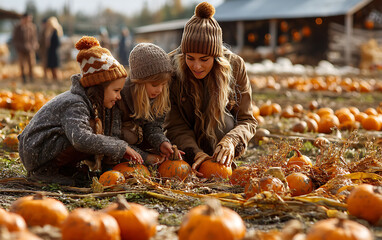 Autumn Family Pumpkin Patch: Warm Colors and Joyful Harvest