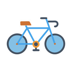 Blue bicycle vector illustration on black background