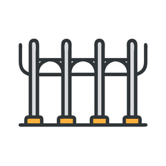 Modern Bridge Icon Illustration on Black Background