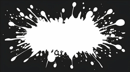 Fototapeta premium White paint splash explosion on black background, design element
