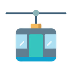 Modern Cable Car Icon Transportation Mountain Travel Service