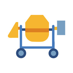 Concrete mixer icon, construction equipment, builder tool, cartoon
