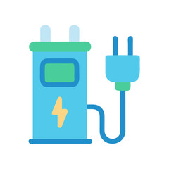 Electric Vehicle Charging Station Symbol Icon Illustration