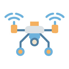 Drone icon vector illustration isolated on black background
