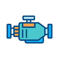 Obraz premium Engine Icon: Vehicle, Internal Combustion, Mechanical, Automotive, Car