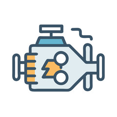 Obraz premium Automobile car engine motor with color vector illustration