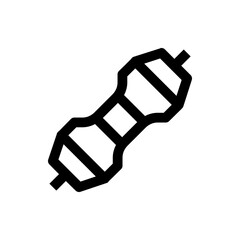 Illustration of a black resistor with bands and leads on a white background in a simple outline style