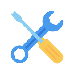 Screwdriver and Wrench Icon, Repair, Service, Maintenance Tools