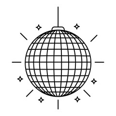 Disco ball with stars icon, disco ball sign vector