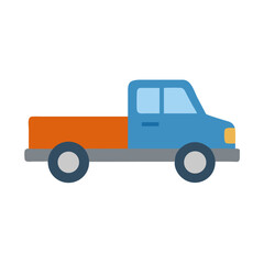 Illustration of a colorful pick-up truck on black