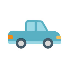 Simple light blue pickup truck icon on black background
