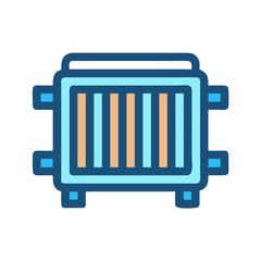 Radiator Icon Illustration: Car, Heating, or Industrial Applications