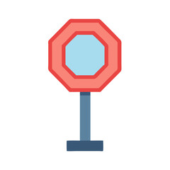 Cartoon Stop Sign on Black Background
