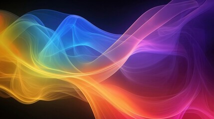 Obraz premium Abstract swirls of colored smoke, a dance of vibrant hues in darkness.