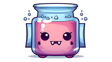 Professional Dotted Shape Angry Mason Glass Kawaii with Arms Image for Marketing Materials