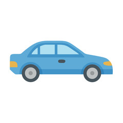 Isolated blue sedan car vector illustration on black