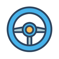 Illustration of steering wheel on black background stock photo