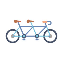 Fototapeta premium Blue Tandem Bicycle Vector Illustration on Black Background