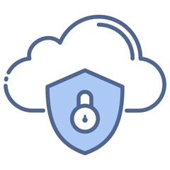 Cloud Protection Blue Icon