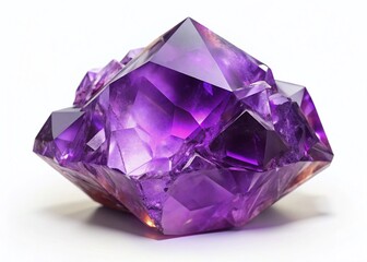 Amethyst Crystal Nugget:  Isolated Violet Gem for Web Design & Esoteric Imagery