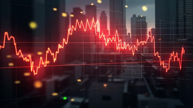 Falling stock market graph, economical crisis	