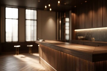 Elegant Minimalist Interior Design of Modern Bar Counter Space