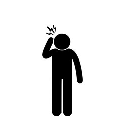 Silhouette of a person with headache symptoms 