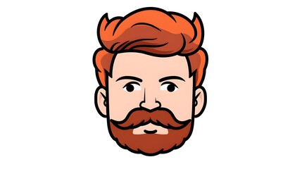 Obraz premium Modern line color avatar of a man with various hairstyles for professional use