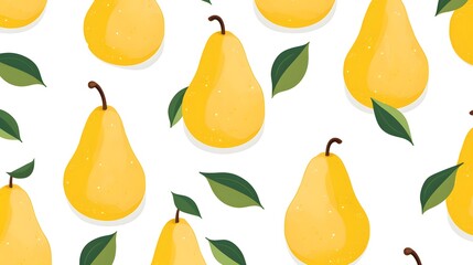 Obraz premium Fresh Organic Pear Fruit Line Drawing Background Design for Healthy Eating Concepts